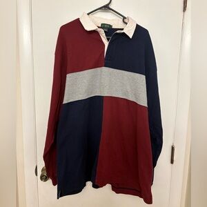 Vintage J. Crew Oarsmen Colorblock Rugby Shirt Men’s XXL Long-Sleeve Polo